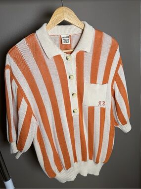 ✨ WARM HUGS ONLY Striped Knit Polo